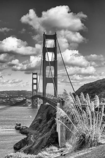 Golden Gate Bridge: San Francisco Golden Gate Bridge - Monochrome by Melanie Viola