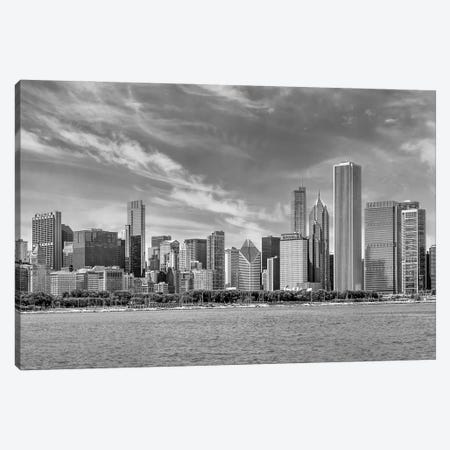 Monochrome Chicago Skyline Canvas Print #MEV1170} by Melanie Viola Canvas Art Print