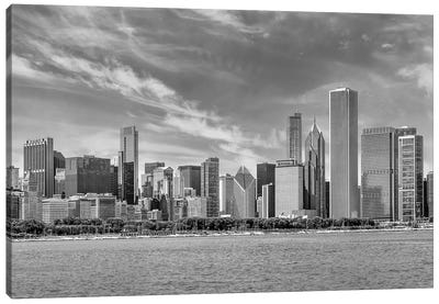 Monochrome Chicago Skyline Canvas Art Print - Chicago Skylines