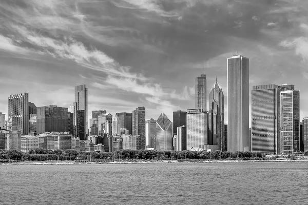 Fine Art Print: Monochrome Chicago Skyline by Melanie Viola