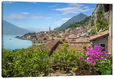 Limone Sul Garda View Of Lake Garda Canvas Art Print - Melanie Viola