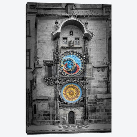 Prague Orloj - Colorkey Canvas Print #MEV1185} by Melanie Viola Canvas Print