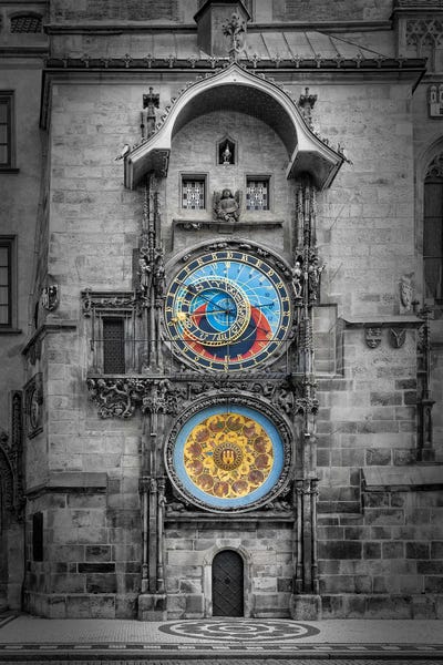 Clocks: Prague Orloj - Colorkey by Melanie Viola