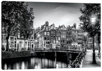 Amsterdam Idyllic Impression From Singel Canvas Art Print - Netherlands