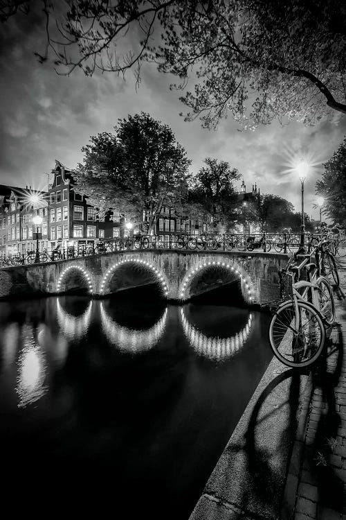 Amsterdam Idyllic Nightscape From Keizersgracht by Melanie Viola wall art