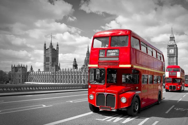 London: Red Buses In London by Melanie Viola