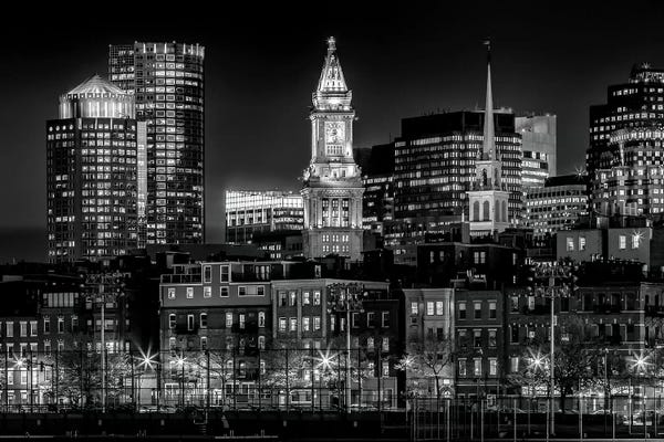 Massachusetts: Boston Evening Skyline Of North End & Financial District by Melanie Viola