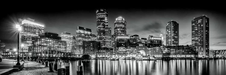 Boston Fan Pier Park & Skyline In The Evening