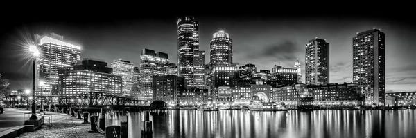 Melanie Viola: Boston Fan Pier Park & Skyline In The Evening by Melanie Viola