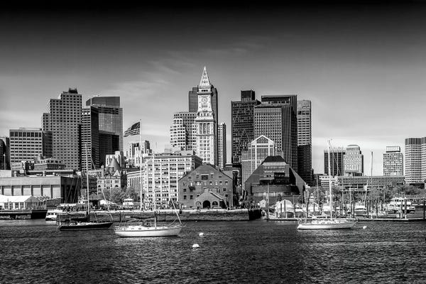 Buildings: Boston Skyline North End & Financial District by Melanie Viola