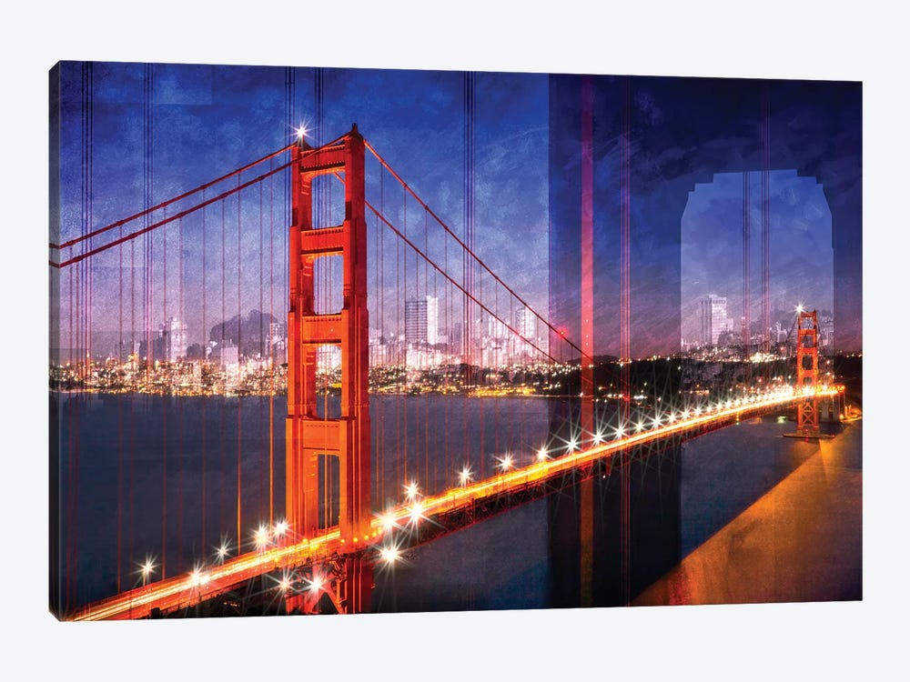 Golden Gate Bridge Composing by Melanie Viola 1-piece Canvas Art Print