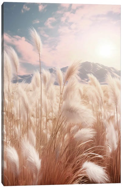 Pampas Grass Art Sunset Canvas Art Print - Melanie Viola