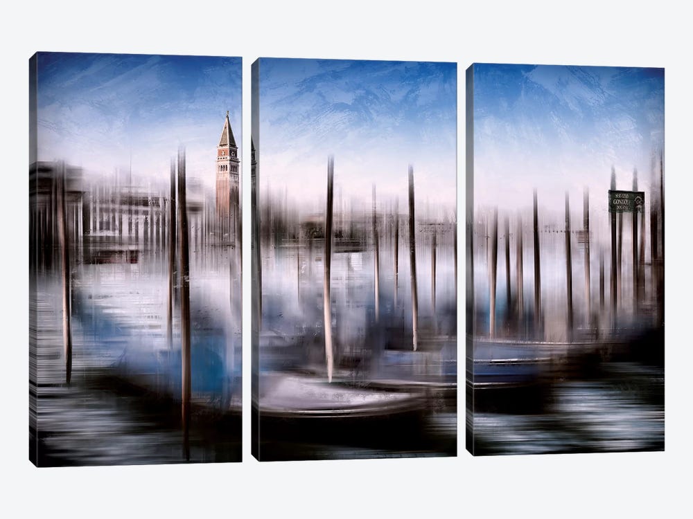 Venice Grand Canal And St Mark's Campanile by Melanie Viola 3-piece Canvas Art Print