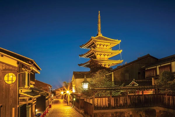 Melanie Viola: Yasaka Pagoda In Historic Kyoto In The Evening by Melanie Viola