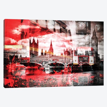 London Red Bus Composing Canvas Print #MEV13} by Melanie Viola Canvas Print