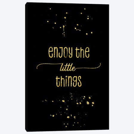 Gold Enjoy The Little Things Canvas Print #MEV145} by Melanie Viola Canvas Wall Art