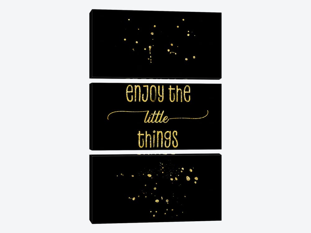 Gold Enjoy The Little Things by Melanie Viola 3-piece Canvas Art