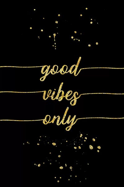 Gold Good Vibes Only by Melanie Viola multi panel art