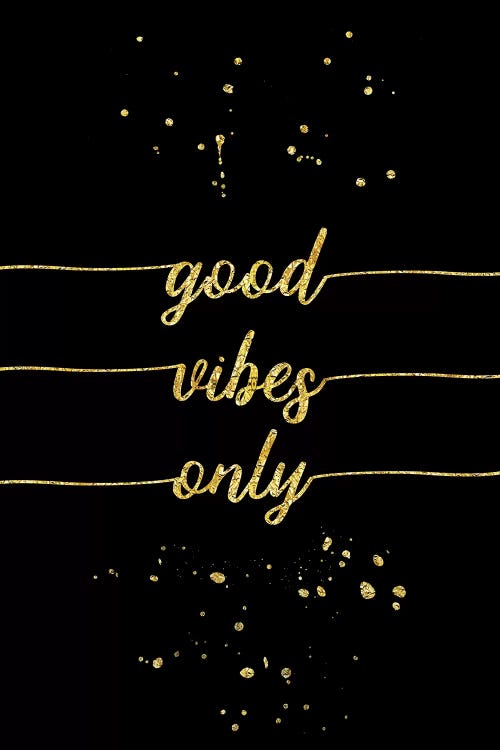 Gold Good Vibes Only by Melanie Viola wall art