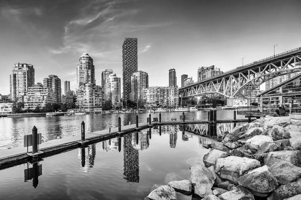 Vancouver Impression Of Granville Island - Monochrome