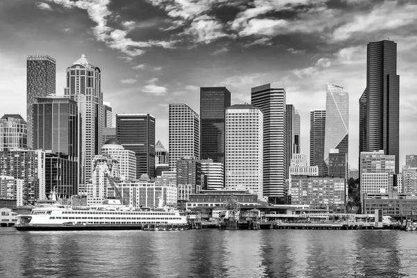 Seattle: Downtown Seattle - Monochrome by Melanie Viola