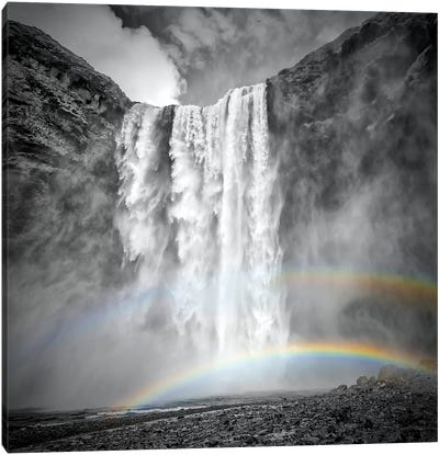 Iceland Skogafoss Canvas Art Print - Rainbow Art