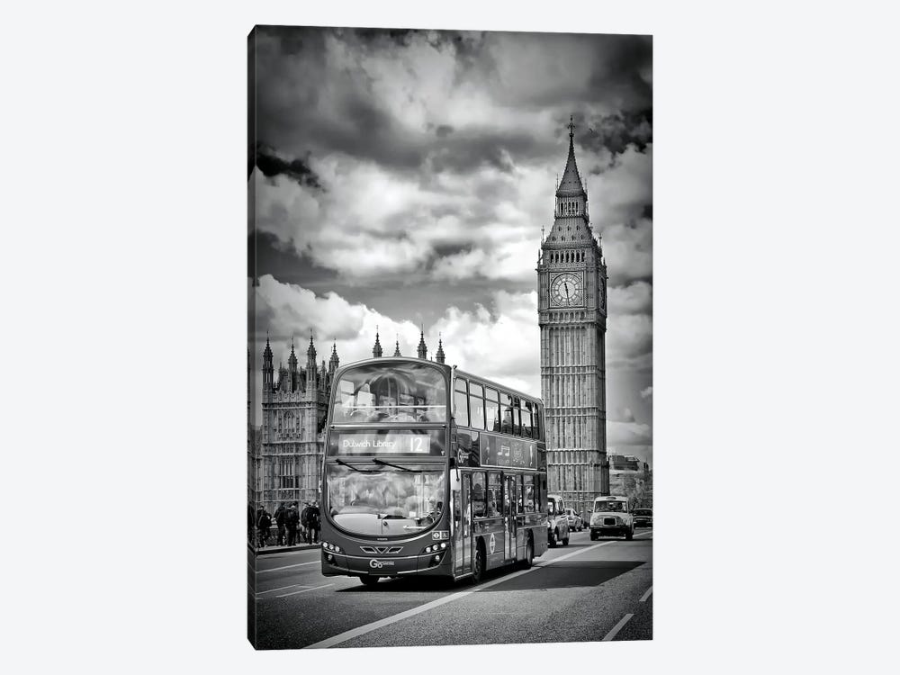 London Houses Of Parliament And Traffic by Melanie Viola 1-piece Canvas Art Print