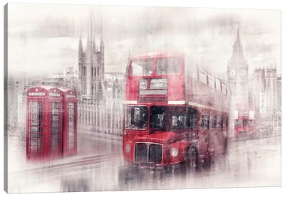London Westminster Collage Canvas Art Print - United Kingdom Art