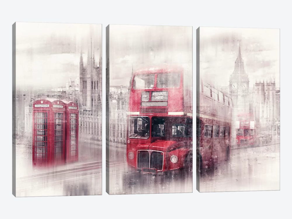 London Westminster Collage by Melanie Viola 3-piece Canvas Wall Art