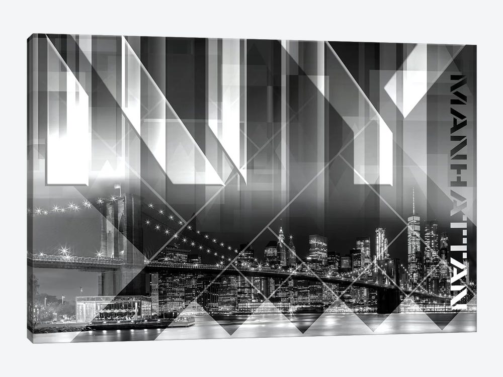 Modern Art Brooklyn Bridge & Skyline by Melanie Viola 1-piece Canvas Print