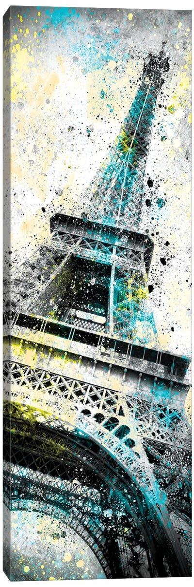 Modern Art Eiffel Tower Splashes I Canvas Art Print - Famous Buildings & Towers
