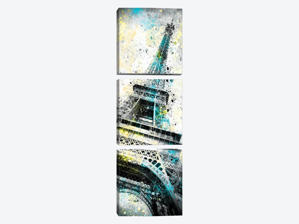 Modern Art Eiffel Tower Splashes I by Melanie Viola 3-piece Canvas Artwork