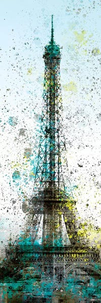 Towers: Modern Art Eiffel Tower Splashes II by Melanie Viola