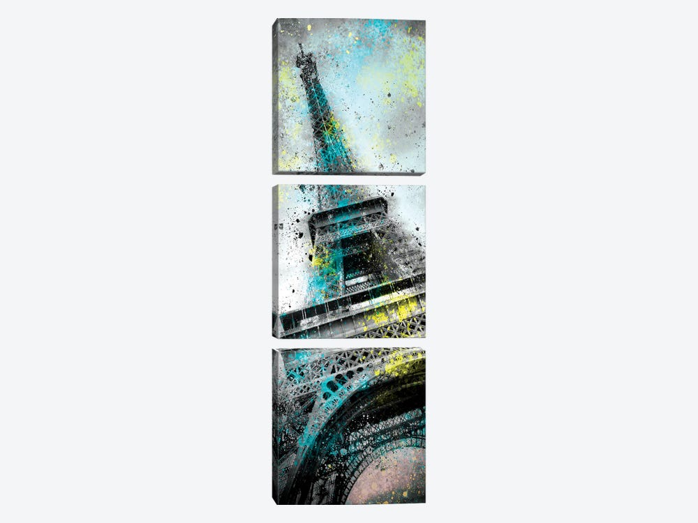 Modern Art Eiffel Tower Splashes III by Melanie Viola 3-piece Canvas Art