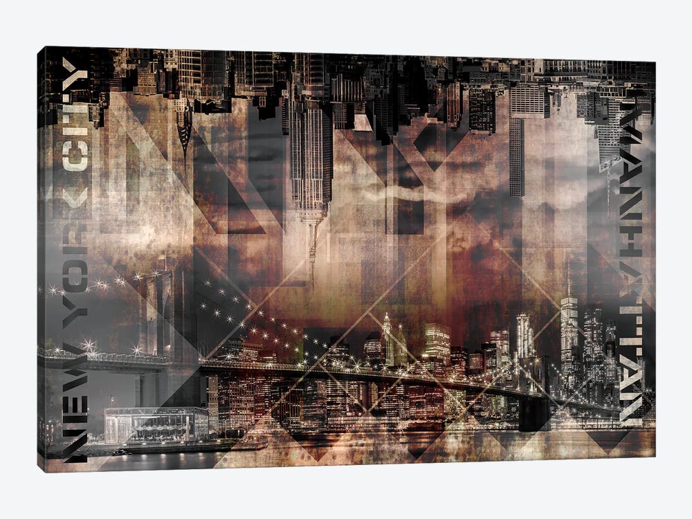 Modern Art Manhattan Skylines by Melanie Viola 1-piece Art Print