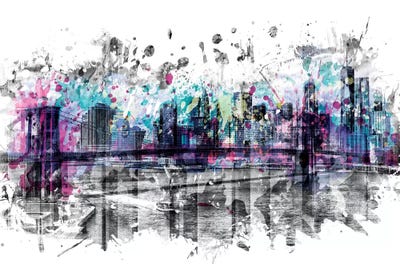 Modern Art New York City Skyline Splashes by Melanie Viola canvas print