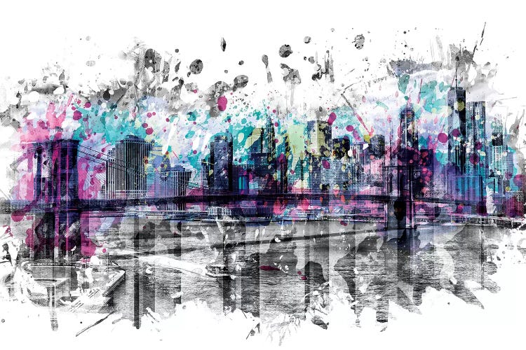 Modern Art New York City Skyline Splashes