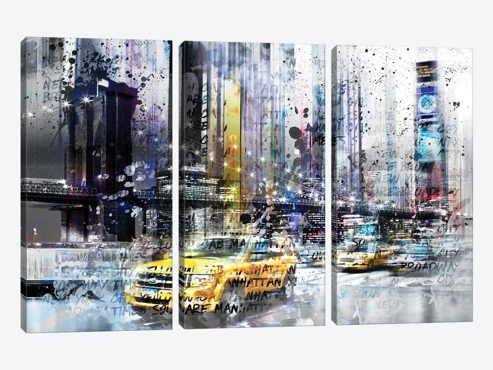 NYC Collage by Melanie Viola 3-piece Canvas Art Print