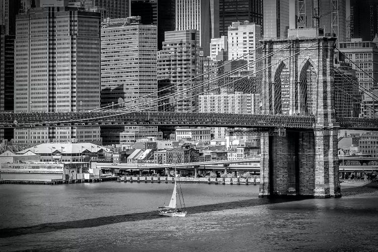 New York City Brooklyn Bridge & Manhattan Skyline by Melanie Viola wall art