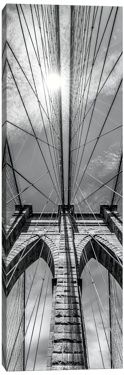 New York City Brooklyn Bridge In Detail Canvas Art Print - Famous Bridges