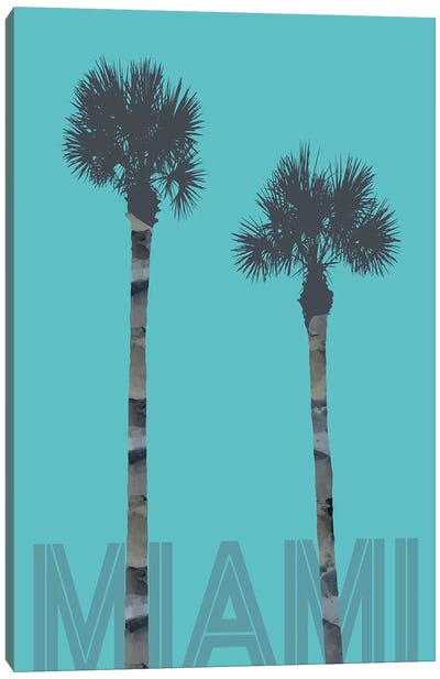 Palm Trees Miami Canvas Art Print - Miami Art
