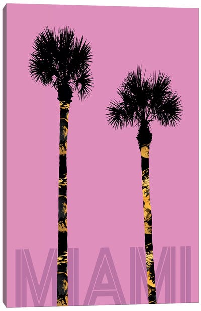 Palm Trees Miami Canvas Art Print - Miami Art
