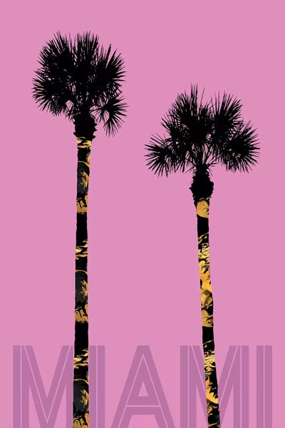 Miami: Palm Trees Miami Pink by Melanie Viola