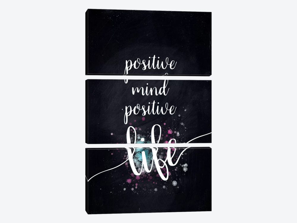 Positive Mind Positive Life by Melanie Viola 3-piece Art Print