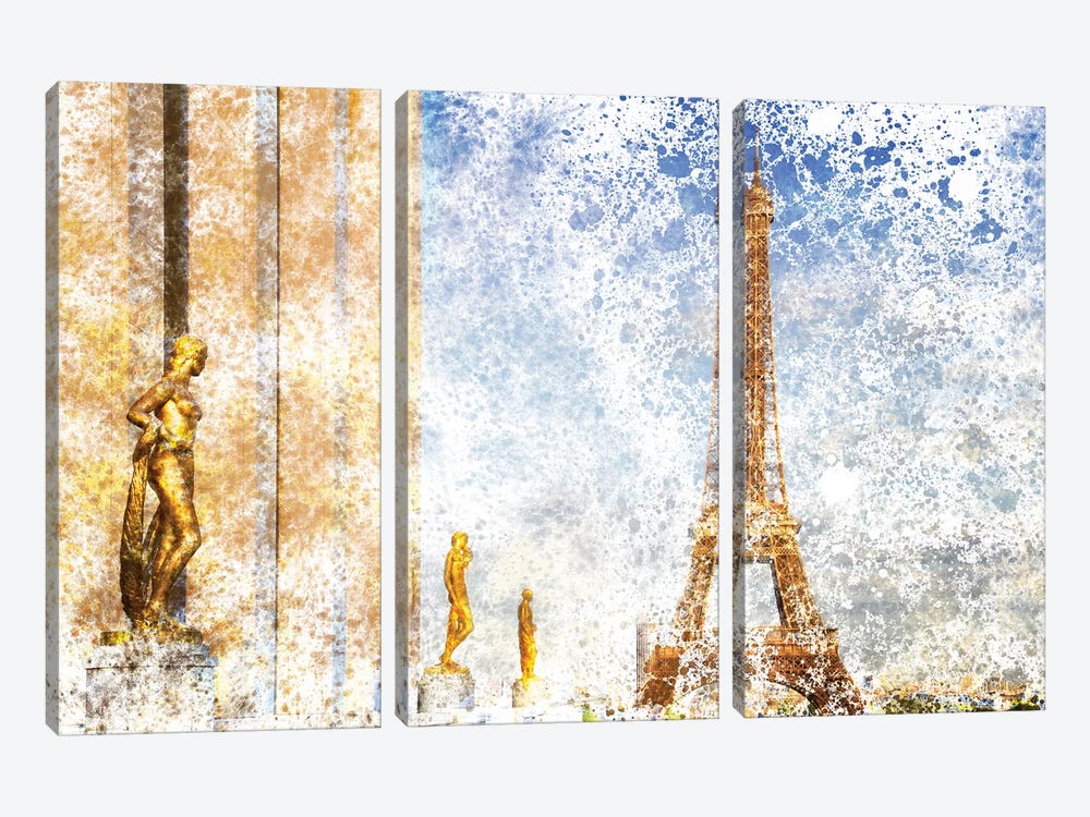 Paris Eiffel Tower & Trocadero by Melanie Viola 3-piece Art Print