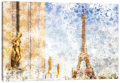 Paris Eiffel Tower & Trocadero Canvas Art Print - Melanie Viola