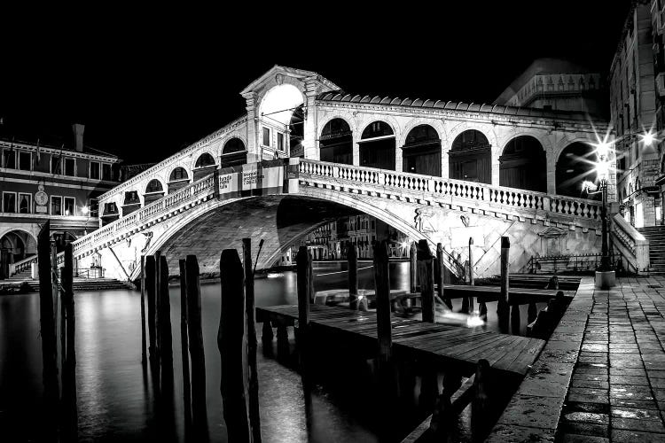 Venice Rialto Bridge At Night