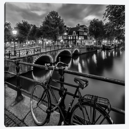 Amsterdam Evening Impression From Brouwersgracht Canvas Print #MEV198} by Melanie Viola Canvas Wall Art