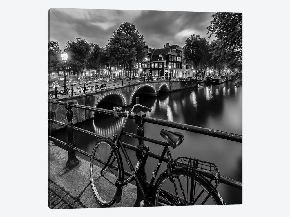 Amsterdam Evening Impression From Brouwersgracht by Melanie Viola 1-piece Canvas Wall Art