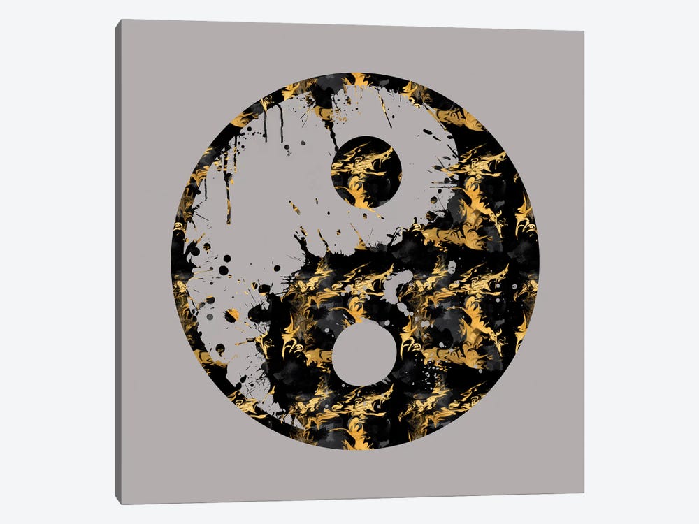 Abstract Yin And Yang Taijitu Symbol by Melanie Viola 1-piece Canvas Art Print